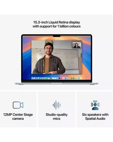 Apple MacBook Air (M4, 2025) 15in 10-Core CPU 10-Core GPU 16GB 512GB - Sky Blue