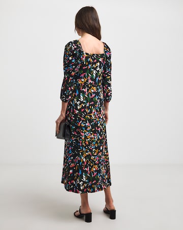 Square Neck Jersey Midi Dress