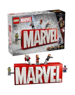 LEGO Marvel: MARVEL Logo &amp; Minifigures Collectible, Buildable Set 76313
