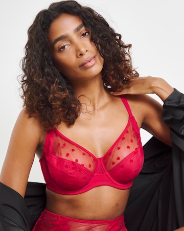 Pretty Secrets (2 Pack) Hannah Heart Full Cup Wired Bras (B-G) Red/Black