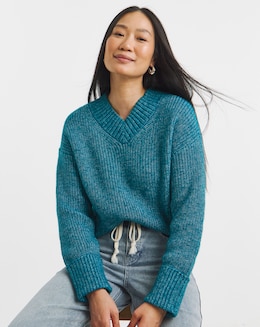 Re-luxe Teal V Neck Jumper