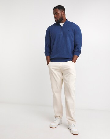 Polo Ralph Lauren Blue Heather 1/4 Zip Cotton Jumper