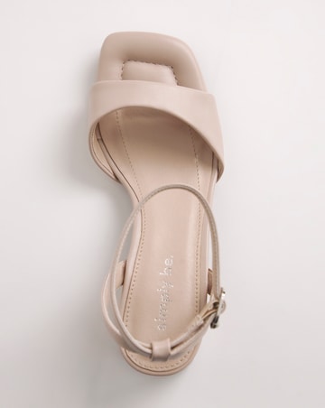 Amber Barely There Low Block Heel Sandals Wide E Fit