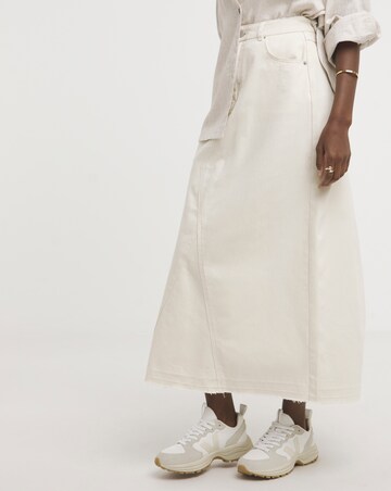 Ecru A Line Maxi Skirt