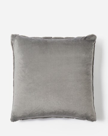 Large Ribbed Faux Fur Cushion