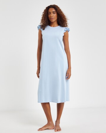 Cotton Jersey Broderie Detail Midi Nightie
