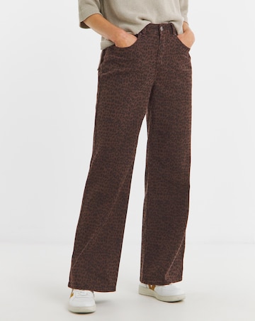 Chocolate Leopard Authentic Wide Leg Jeans
