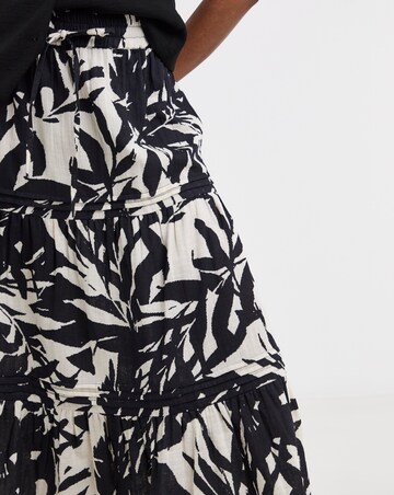 Pure Cotton Textured Tiered Midi Skirt