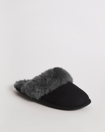 Elyse Faux Fur Mule Slippers Wide E Fit Simply Comfort