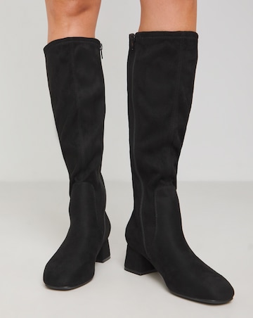 Demi Knee Kigh Heeled Boot - Extra Wide Fit (EEE) & Super Curvy/Curvy Plus Calf