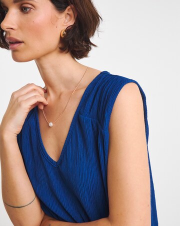 Tie Front Fine Pleat Vest