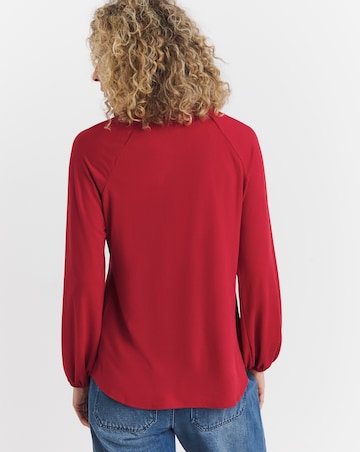 Button Trim Long Sleeve Top