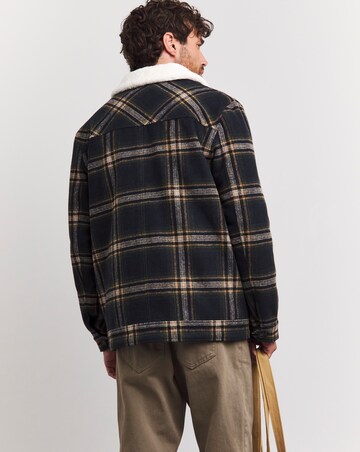 Borg Collar Check Shacket