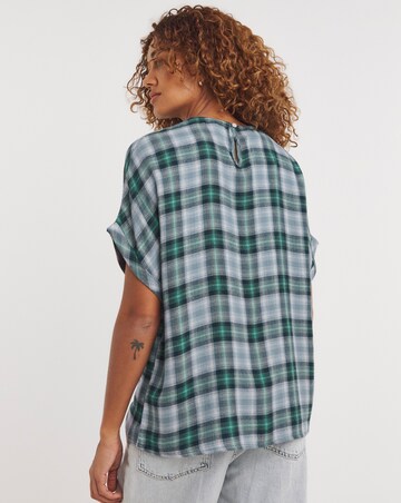Check Boxy Short Sleeve Top
