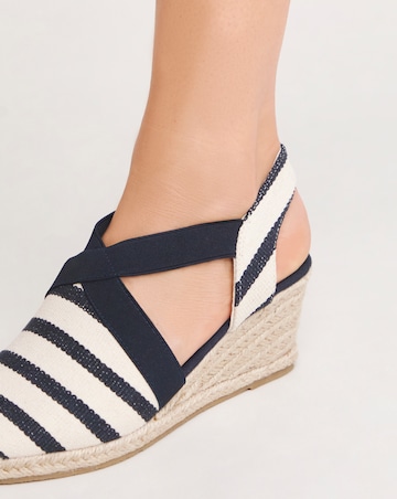 Cassie Crossover Elasticated Espadrille Sandals Wide E Fit