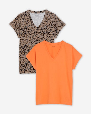 2 Pack V Neck Short Sleeve