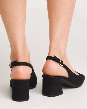 Henrietta Flexi Sole Block Heel Slingback Shoe Wide E fit