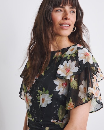 Joanna Hope Dobby Spot Tie Waist Maxi Dress