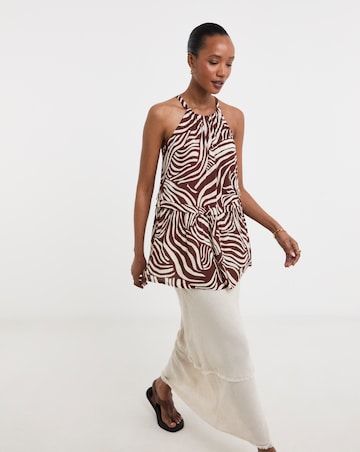 Textured Crinkle Halter Top