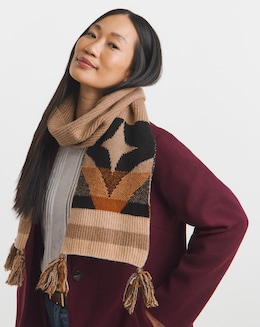 Aztec Pattern Knitted Scarf