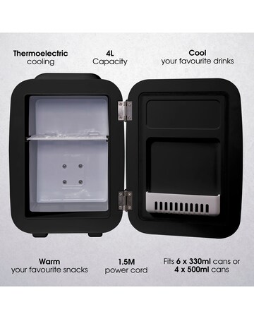 Abode Retro A4CLR201B Mini Cooler and Warmer - Black