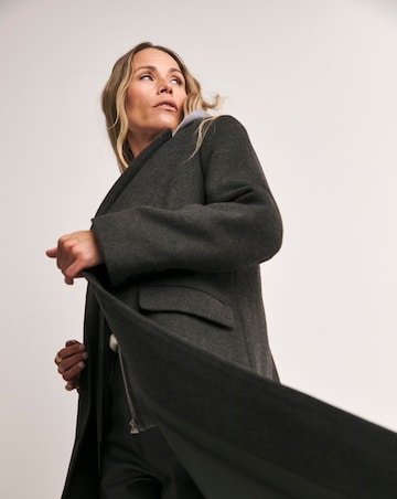 Charcoal Classic Wool Blend Coat