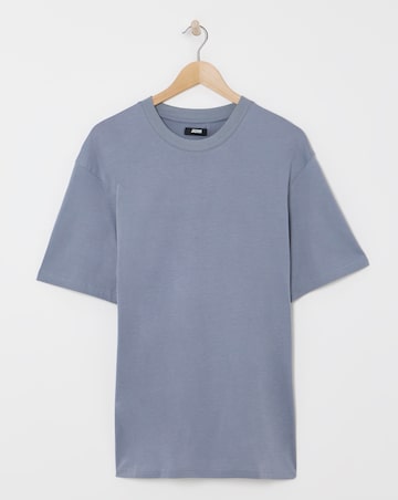 Relaxed Fit Supima Crew Neck T-Shirt- Steel Blue