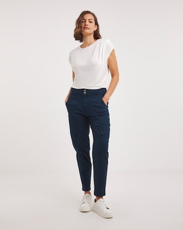 Navy Cotton Tapered Cargo Trouser