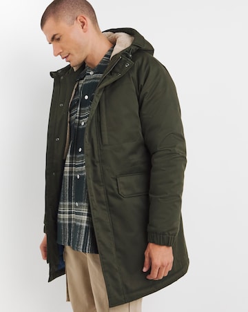 Khaki Water Resistant Borg Lined Parka