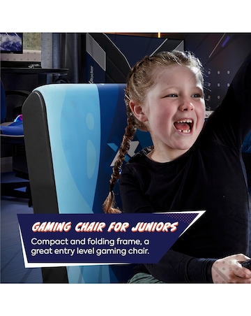 X Rocker Video Rocker Gaming Chair for Kids - Lava Blue