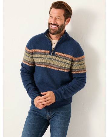 FatFace Runswick 1/2 Neck Jumper (Regular & Tall) - Navy