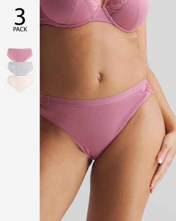 Pretty Secrets (3 Pack) Harper Lace Rib Midi Brazilian Knickers