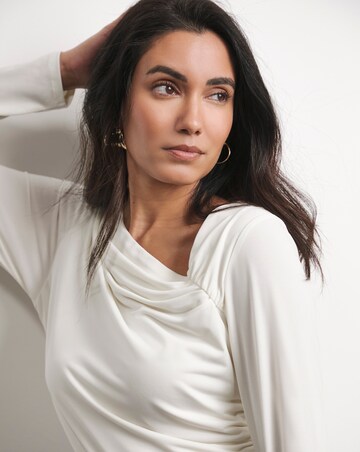 Joanna Hope Aysmmetrical Top With Brooch