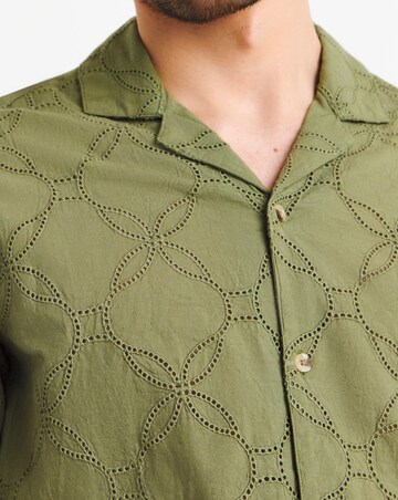 Cuban Collar Embroidery Shirt