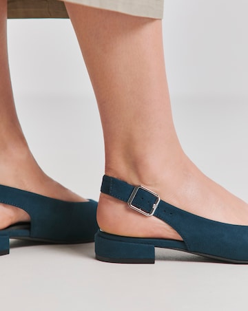 Clemmie Low Block Heel Slingback Shoe - Wide Fit (E)