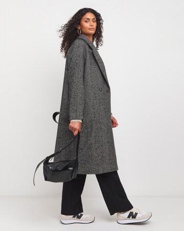 Double Breasted Herringbone Coat