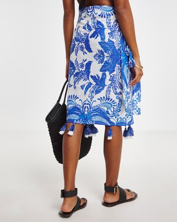 Border Print Pom Pom Sarong