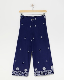 Indigo Embroidered Culottes