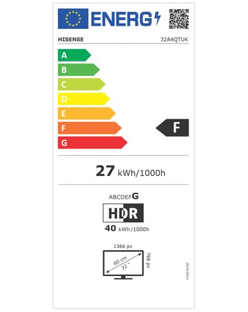 Hisense 32A4QTUK 32in Full HD LED Smart TV with Freely