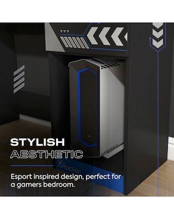 Octane Gaming Desk with Drawer Blue