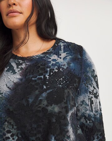 Joe Browns Blue Devore Hanky Hem Tunic