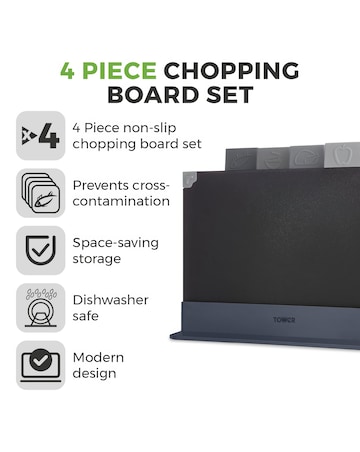 Tower 4 Piece Chopping Board Set