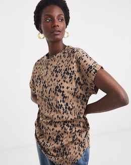 Longline Curved Hem Short Sleeve