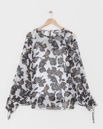 Joanna Hope Tie Sleeve Blouse