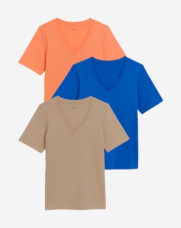 Pure Cotton 3 Pack V-Neck T-Shirts