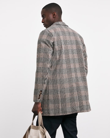 Wool Mix Check Over Coat
