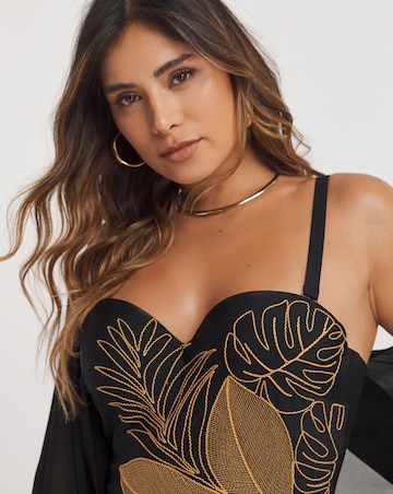 MAGISCULPT Embroidered Bandeau Underwired Swimsuit