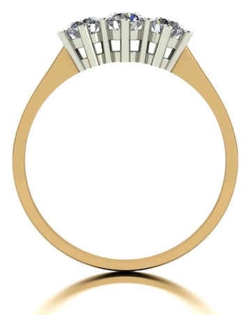 Moissanite 9CT Gold 3 Stone Ring
