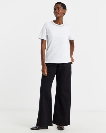 Diamante Necklace Trim T-Shirt