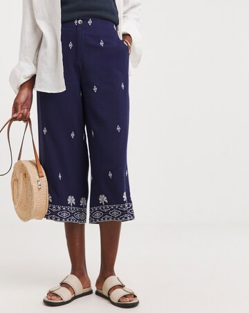 Indigo Embroidered Culottes